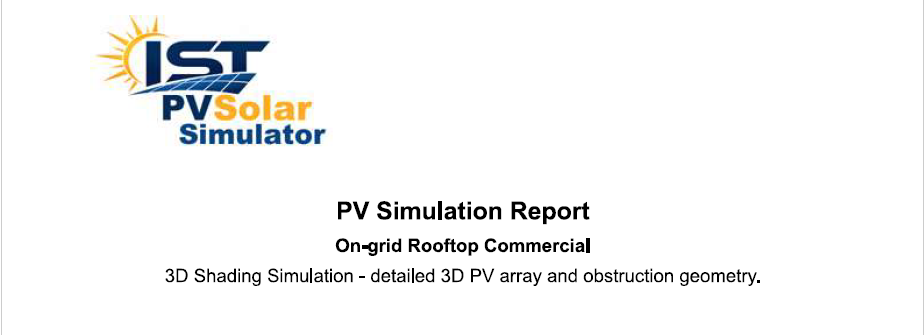 IST PVSolar Simulator Simulation Report