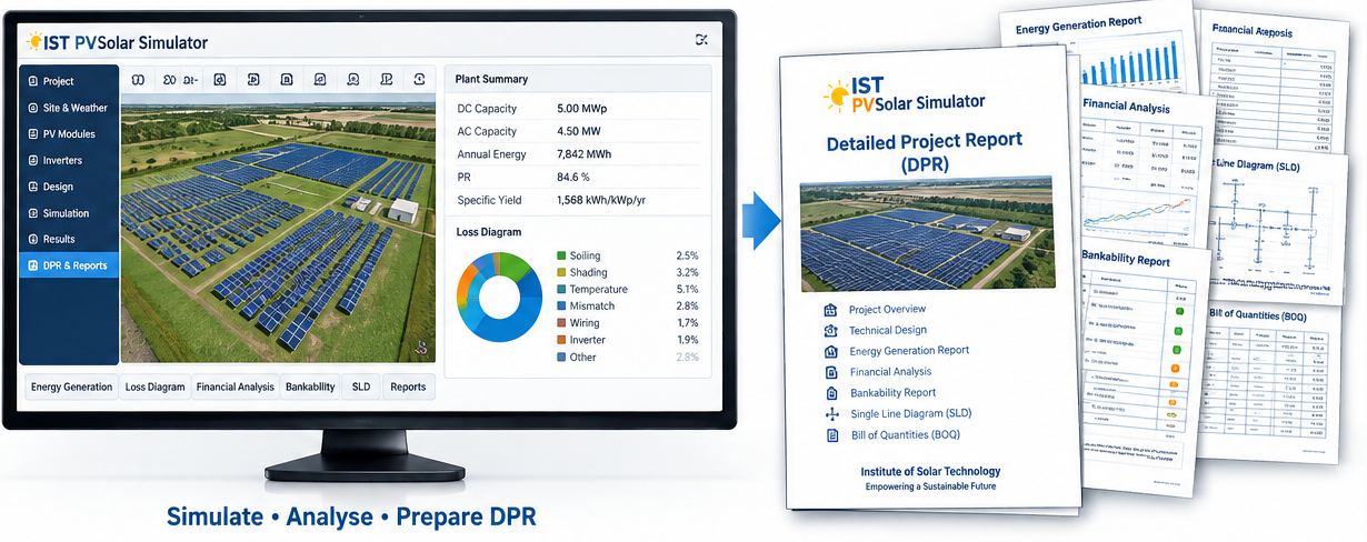 One Click SPV DPR with IST PVSolar Simulator